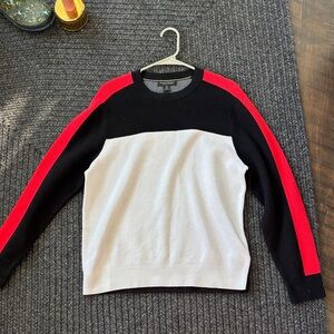Banana Republic Black, White, and Red Crewneck Sweater